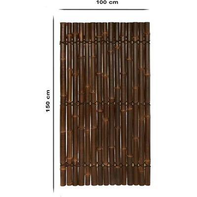 Premium Half Split Bamboo Panel Fence - Dark and Sustainable Outdoor Privacy Screen (H150xL100, Dark)