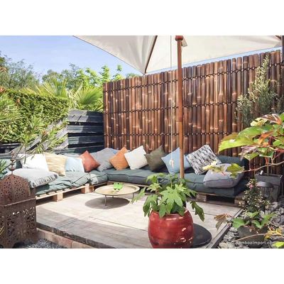 Premium Half Split Bamboo Panel Fence - Dark and Sustainable Outdoor Privacy Screen (H180xL100, Dark)
