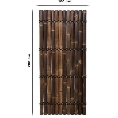 Premium Half Split Bamboo Panel Fence - Dark and Sustainable Outdoor Privacy Screen (H200xL100, Dark)