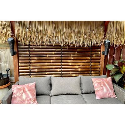 Premium Half Split Bamboo Panel Fence - Dark and Sustainable Outdoor Privacy Screen (H240xL100, Dark)