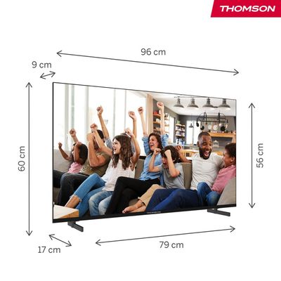 Thomson 43" 4K UHD Smart Google TV - Voice Remote, Google Assistant, YouTube, Netflix, Ultra HD Display, Slim Design, 3-Year Warranty