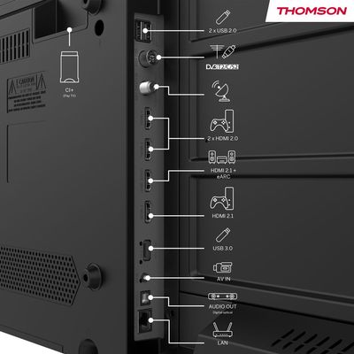 Thomson 43" 4K UHD Smart Google TV - Voice Remote, Google Assistant, YouTube, Netflix, Ultra HD Display, Slim Design, 3-Year Warranty
