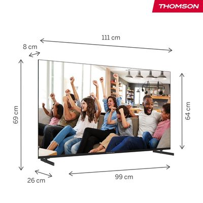 Thomson 50" 4K UHD Smart Google TV â€“ Voice Remote with Google Assistant, HDR Display, Netflix & YouTube Built-In, Ultra HD 3840x2160, Slim Side Feet, 3-Year Warranty