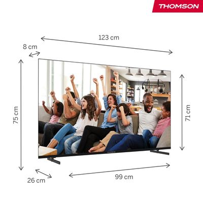 Thomson 55" 4K UHD Smart Google TV â€“ Frameless LED, Voice Remote with Google Assistant, HDR, YouTube & Netflix Built-In, Ultra HD 3840x2160, Side Feet Design, 3-Year Warranty