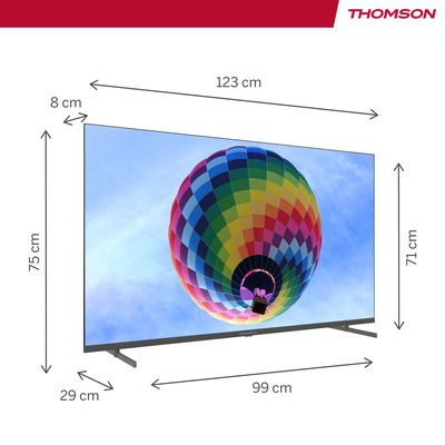 Thomson 55" QLED Google TV â€“ Quantum Dot, Dolby Vision & Atmos, Voice Remote with Google Assistant, Built-In YouTube & Netflix, Frameless QLED Display, Side Feet Design, 3-Year Warranty