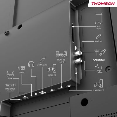 Thomson 50" QLED Plus Google TV â€“ Quantum Dot, Dolby Vision & Atmos, Built-In Front Speakers, Chromecast Built-In, Voice Remote with Google Assistant, Frameless 4K UHD Display, 3-Year Warranty