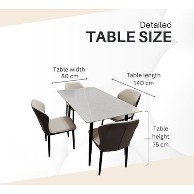 Top Morble 5-Pieces Dining Sets, 1 Piece Rectangular Table With with 4 Chairs Modern Design Furniture for Home, Dining Room, Cafeteria