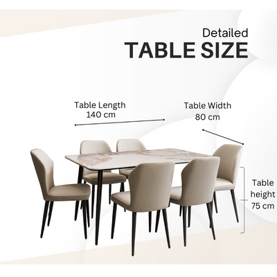 Top Morble 7-Pieces Dining Sets, 1 Piece Rectangular Table With with 6 Chairs Modern Design Furniture for Home, Dining Room, Cafeteria Top Morble 7-Pieces Dining Sets, 1 Piece Rectangular Table With with 6 Chairs Modern Design Furniture for Home, Dining Room, Cafeteria
