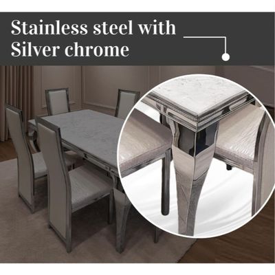 7 Pieces Dining Sets, Table and Chairs Set for 6 Person, Sturdy Kitchen Dining Room Set,Suitable Table Furniture for Home