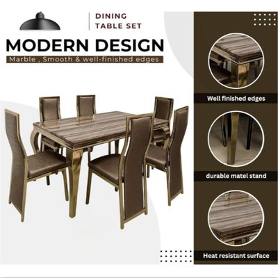 7 Pieces Dining Sets, Table and Chairs Set for 6 Person, Sturdy Kitchen Dining Room Set,Suitable Table Furniture for Home