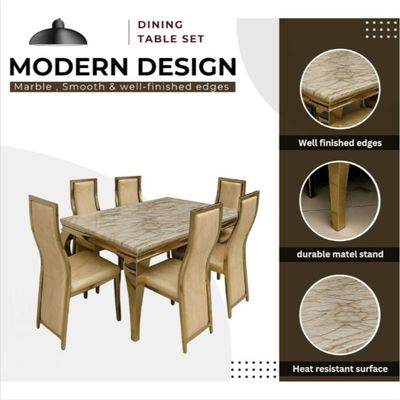 7 Pieces Dining Sets, Table and Chairs Set for 6 Person, Sturdy Kitchen Dining Room Set,Suitable Table Furniture for Home