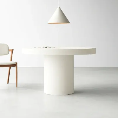 Porto Concrete Indoor/Outdoor Dining Table White