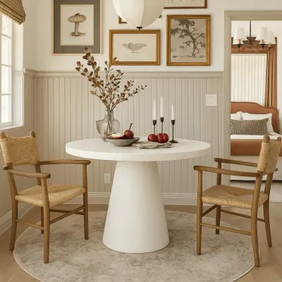 Tulip Concrete Indoor/Outdoor Dining Table White