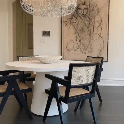 Tulip Concrete Indoor/Outdoor Dining Table White
