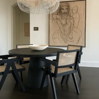 Tulip Concrete Indoor/Outdoor Dining Table Black