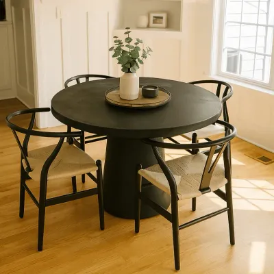 Tulip Concrete Indoor/Outdoor Dining Table Black