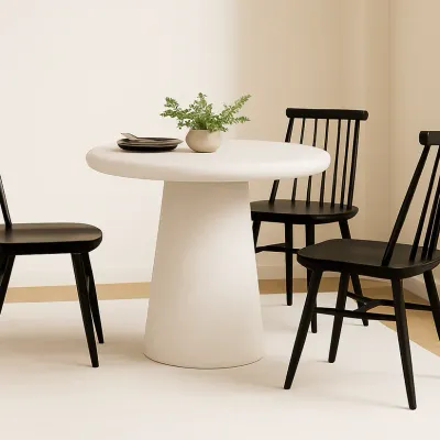 Slope Concrete Indoor/Outdoor Dining Table White