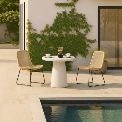 Slope Concrete Indoor/Outdoor Dining Table White
