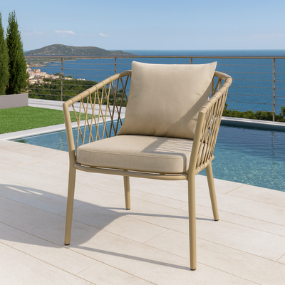 Suzx Modern Outdoor Lounge Armchair Weather-Resistant Patio Sofa