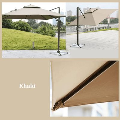 Sunshade Aluminium Garden Umbrella with Rotating Handle Stylish Outdoor Patio Decor and UV-Resistant Canopy 3 x 4 Meter (Grey) Sunshade Aluminium Garden Umbrella with Rotating Handle Stylish Outdoor Patio Decor and UV-Resistant Canopy 3 x 4 Meter (Grey)