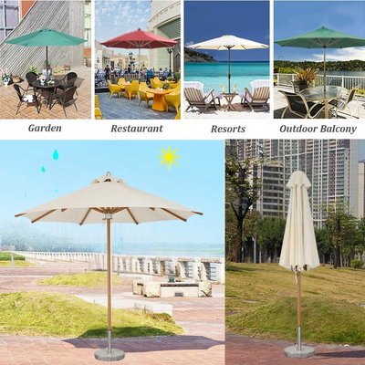 Zahra Wind Vent Design Round Outdoor Umbrella with Rotating Handle UV-Resistant Canopy for Patio & Garden
