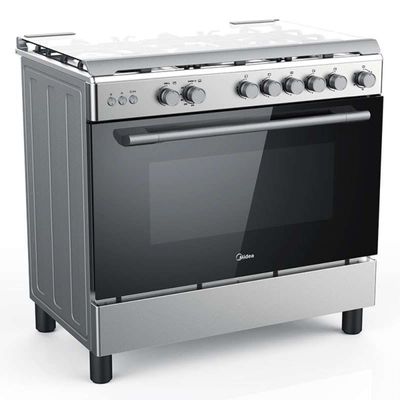 Midea 90x60cm Gas Cooking Range 5 Burners Steel Panel with Oven and Grill