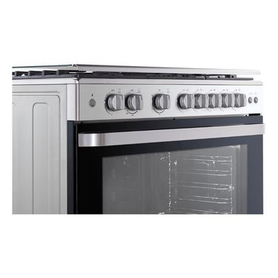 Midea Freestanding Cooker | 90 x 60cm | Full Gas Cooking Range with 5 Burners | Automatic Ignition & Full Safety | Cast Iron Pan Support | Stainless Steel Finish | Separate Knob for Oven & Grill | MFO-MG36LE-SS