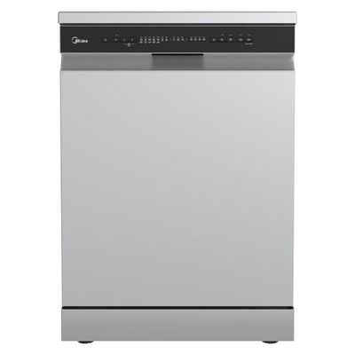 Midea Freestanding Dishwasher | 14 Place Settings | 8 Programs | Fully Automatic With Anti-bacterial Filter | Auto Open Drying Technology | Extra Hygiene & Eco Program | 3 Drawers | Silver | WQP14-W5233C(S)-GCC