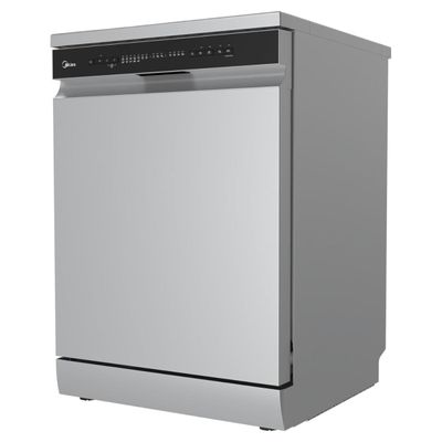 Midea Freestanding Dishwasher | 14 Place Settings | 8 Programs | Fully Automatic With Anti-bacterial Filter | Auto Open Drying Technology | Extra Hygiene & Eco Program | 3 Drawers | Silver | WQP14-W5233C(S)-GCC