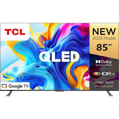 TCL 85 Inch 4K QLED Smart TV | Google TV with Hands-free Voice Control | Dolby Vision Atmos | HDR 10+ | Game Master | Wide Colour Gamut | Quantum Dot Technology | 85C645 (2023 Model)