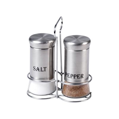 Cuisine Art Soda Lime Glass Salt & Pepper Set, 150ml, 2 Pieces, Silver