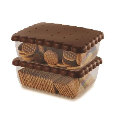 Snips Biscuit Saver Rectangle with Freshness Lid – Brown, 100% Made in Italy