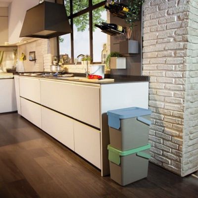 Snips 25L Recycling Bin for Separate Waste Collection – Grey with Light Grey Lid, Made in Italy