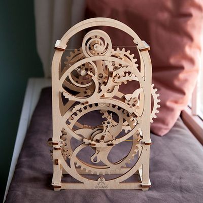 Ugears, Made in Europe, 3D Wooden Puzzle Timer, Mechanical Model Kit with 107 Parts, DIY, Self-Assembly, Woodcraft Construction Toy for Adults & Kids, Clockwork Timer, Perfect for Gifting, UGR-70004