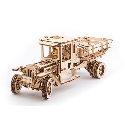 Ugears, Made in Europe, 3D Wooden Puzzle Truck Educational with 420 Parts, STEM Learning, DIY Self Assembly, Woodcraft Construction Toy, Perfect for Gifting, No Glue Needed, Brown, UGR-70015