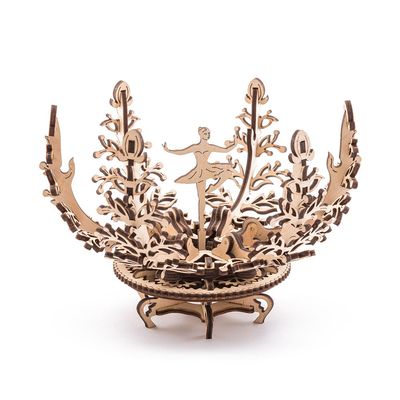 Ugears, Made in Europe, 3D Wooden Puzzle Moving Flower with Jewelry Storage, Mechanical Model Kit, DIY Self-Assembly Woodcraft Construction Toy, Perfect for Gifting, No Glue Needed, UGR-70019