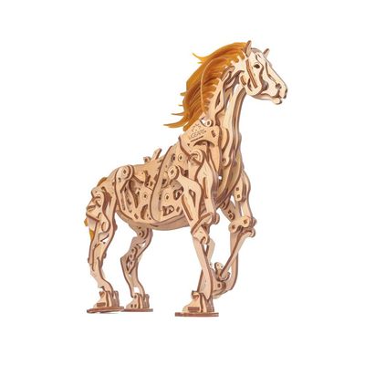 Ugears, Made in Europe, 3D Wooden Puzzle Horse, Mechanical Model Building Set with 410 Parts, Brain Game, DIY, Self-Assembly, Woodcraft Construction Toy, Perfect for Gifting, UGR-70054