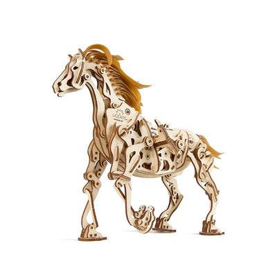 Ugears, Made in Europe, 3D Wooden Puzzle Horse, Mechanical Model Building Set with 410 Parts, Brain Game, DIY, Self-Assembly, Woodcraft Construction Toy, Perfect for Gifting, UGR-70054
