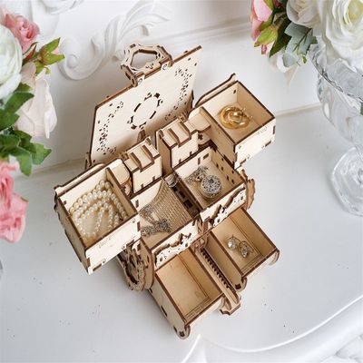 Ugears, Made in Europe, 3D Wooden Puzzle Box, Mechanical Model Kit, DIY, Self-Assembly, Vintage-Style Wooden Storage Box, Woodcraft Construction Toy, Perfect for Gifting, No Glue Needed, UGR-70090