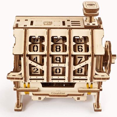 Ugears, Made in Europe, 3D Wooden Puzzle STEM Lab Counter, DIY, Self-Assembly Woodcraft Construction Toy, Unique Educational and Engineering with App, Perfect for Gifting, No Glue Needed, UGR-70130