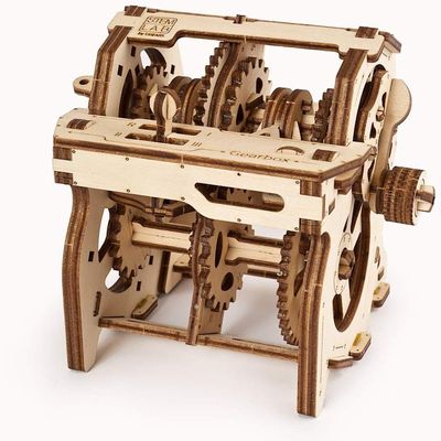 Ugears, Made in Europe, 3D Wooden Puzzle Manual Transmission Mechanical Model, DIY, Self-Assembly, Woodcraft Construction Toy for Adults & Kids, Perfect for Gifting, No Glue Needed, Brown, UGR-70131