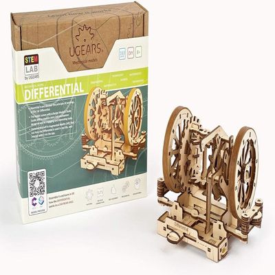 Ugears, Made in Europe, 3D Wooden Puzzle STEM Differential Model Kit, DIY, Self-Assembly Mechanical Engineering Toy, Educational Science Model with AR App Support, Perfect for Gifting, UGR-70132