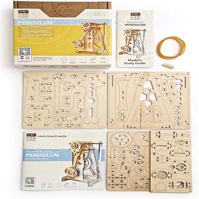 Ugears, Made in Europe, 3D Wooden Puzzle STEM Pendulum Model Kit Creative Mechanical Model Kit, DIY, Self Assembly Unique Educational and Engineering with App, Perfect for Gifting, UGR-70133