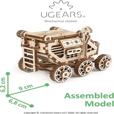 Ugears, Made in Europe, 3D Wooden Puzzle Science STEM Mars Rover, DIY, Engineering Activity, STEM School Project, Mechanical Model Kit, Eco Building 3D Toy, Perfect for Gifting, UGR-70134