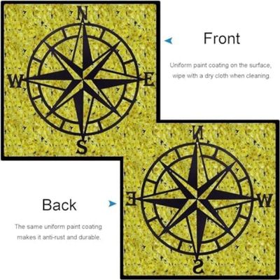 Wooden Wall Art With Self Adhesive Base - Black (Nautical Compass)