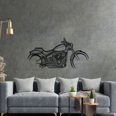Wooden Wall Art With Self Adhesive Base - Black (Harley Davidson Motorcycle)