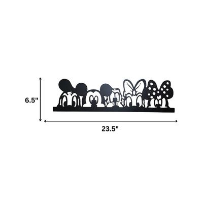 Wooden Wall Art With Self Adhesive Base - Black (Mickey Mouse & Friends)