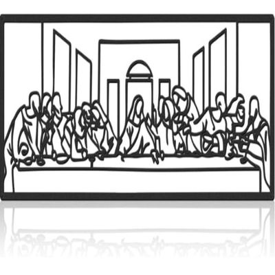 Wooden Wall Art With Self Adhesive Base - Black (The Last Supper)