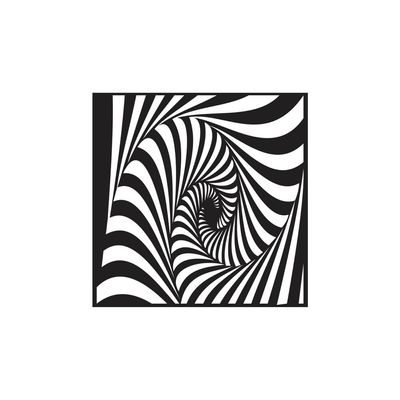 Wooden Wall Art With Self Adhesive Base - Black (3D Hypno Illusion)