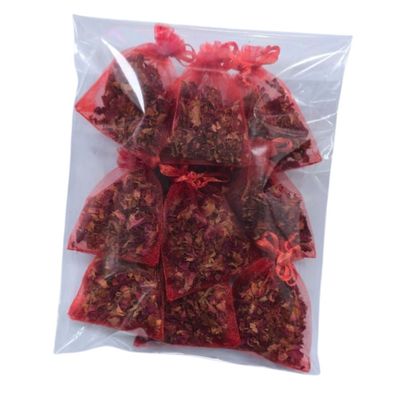 Dry Rose Petals in Drawstring Sachets (Pack of 10)